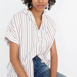 Madewell Central Shirt in Sadie Rainbow Stripe